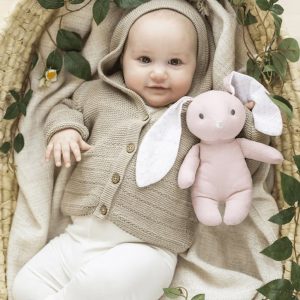 瑞典 Teddykompaniet Elina霧粉棉麻兔兔