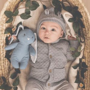 瑞典 Teddykompaniet Elina霧藍棉麻兔兔