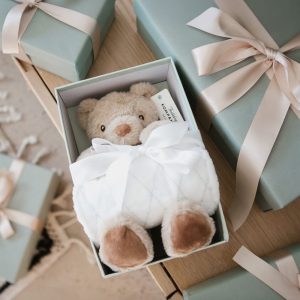 瑞典 Teddykompaniet Sven奶茶熊毯子禮盒